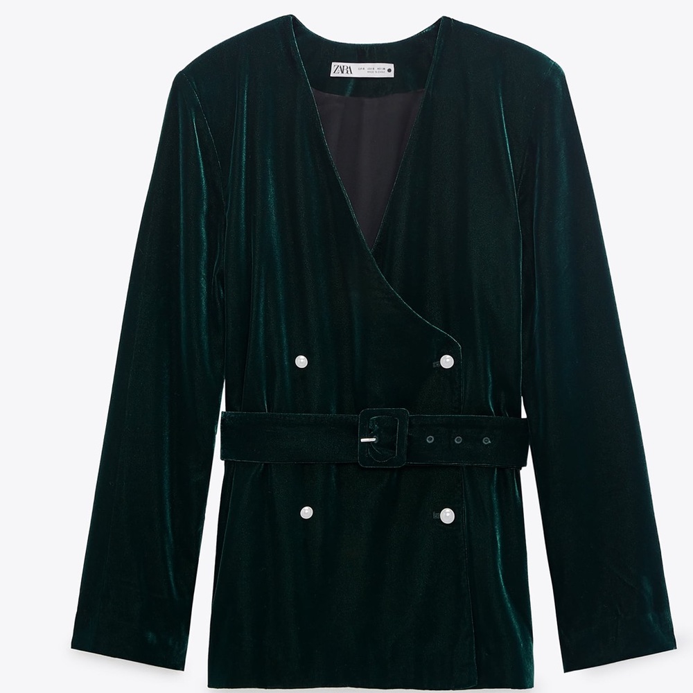 ZARA VELVET BELTED TOP